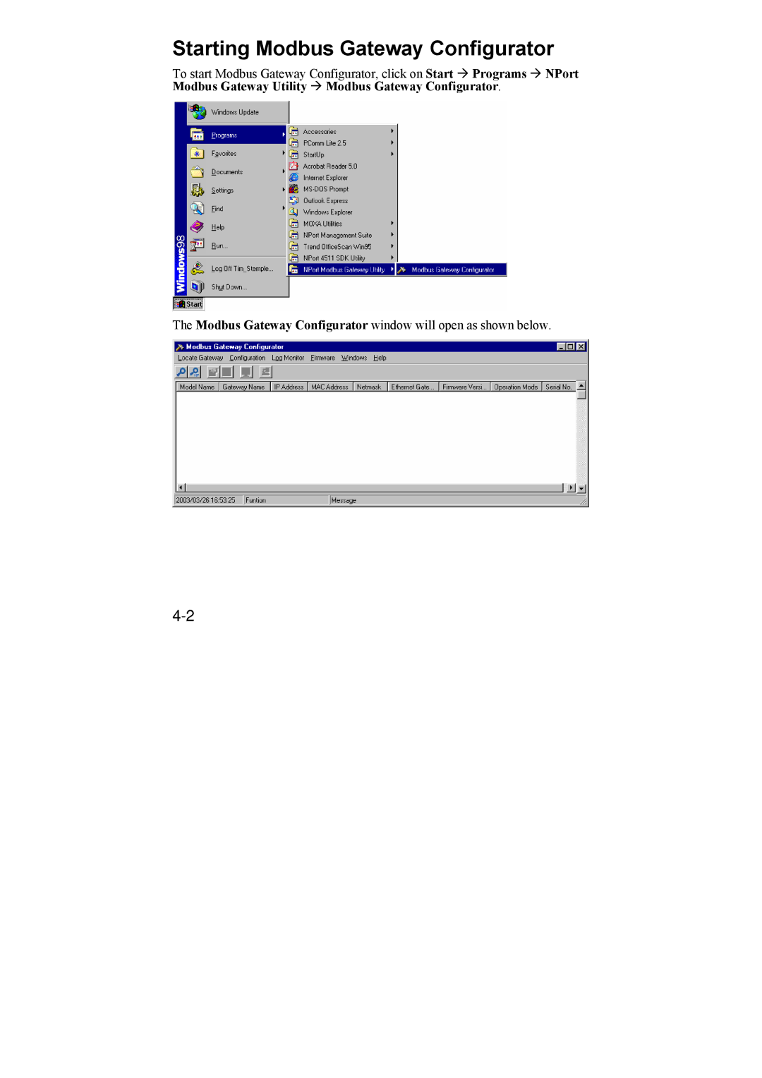 Moxa Technologies 6110 user manual Starting Modbus Gateway Configurator 