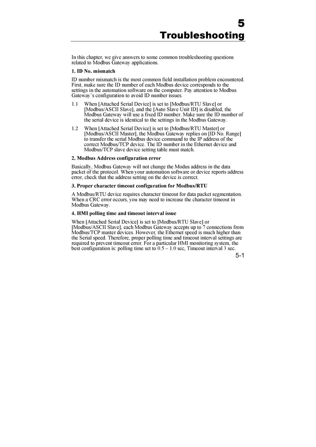 Moxa Technologies 6110 user manual Troubleshooting, ID No. mismatch 