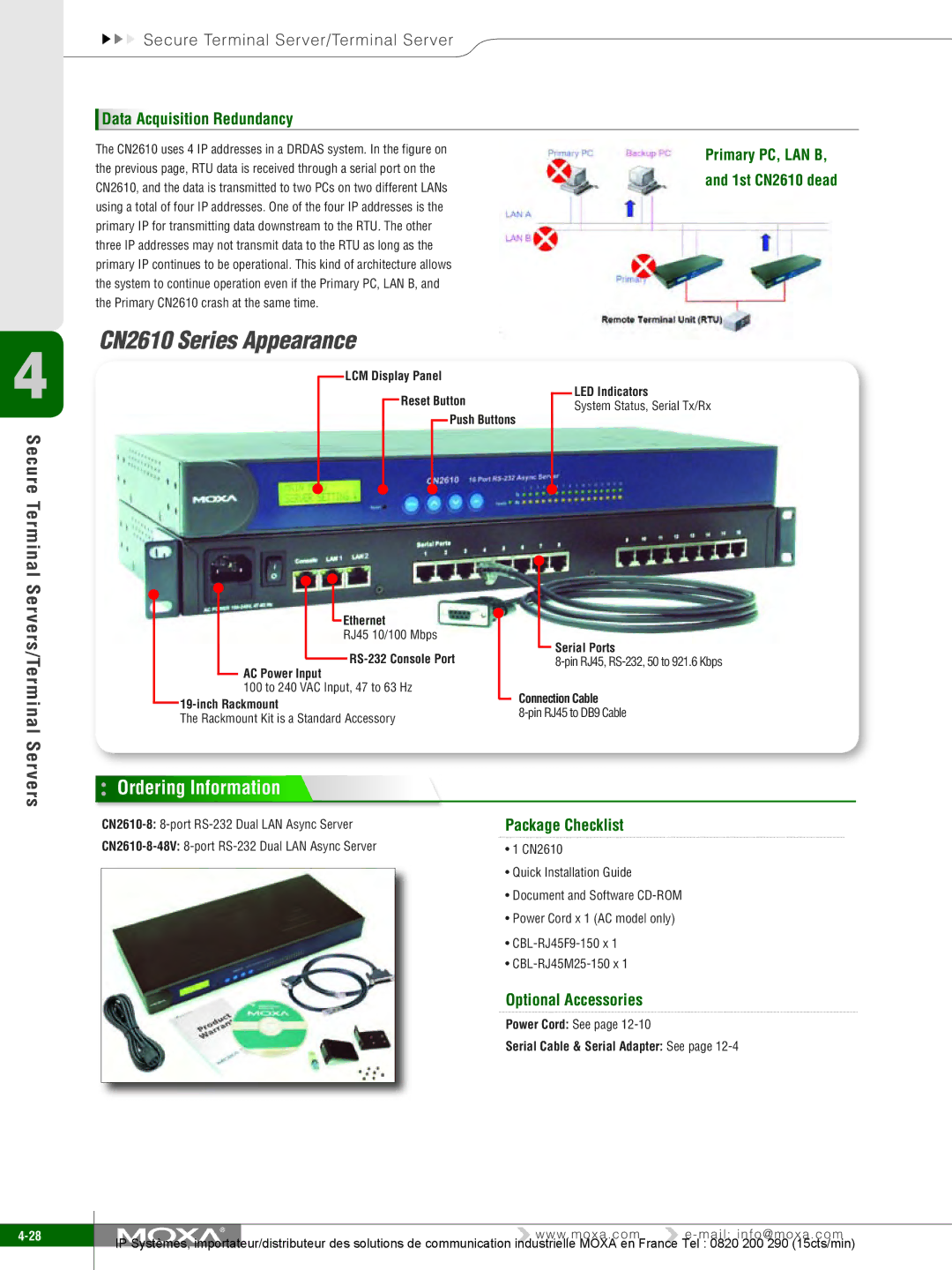 Moxa Technologies 6250, 6450, 6150 manual CN2610 Series Appearance, Data Acquisition Redundancy 