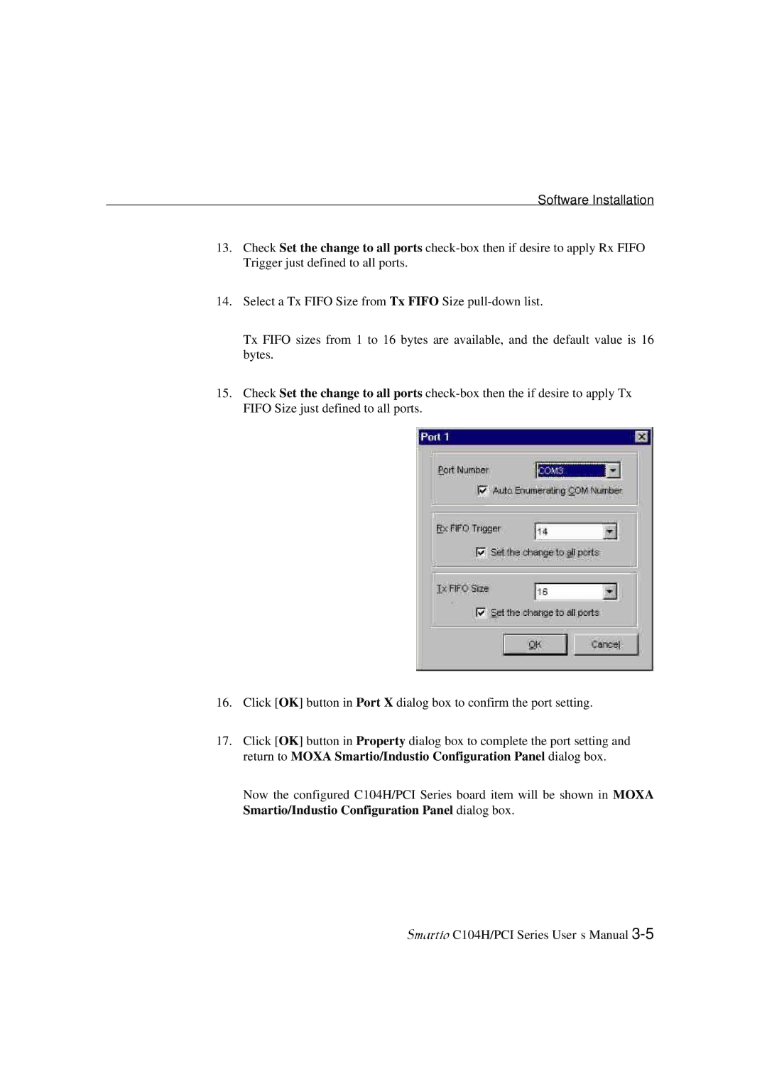 Moxa Technologies C104H/PCI Series user manual Software Installation 