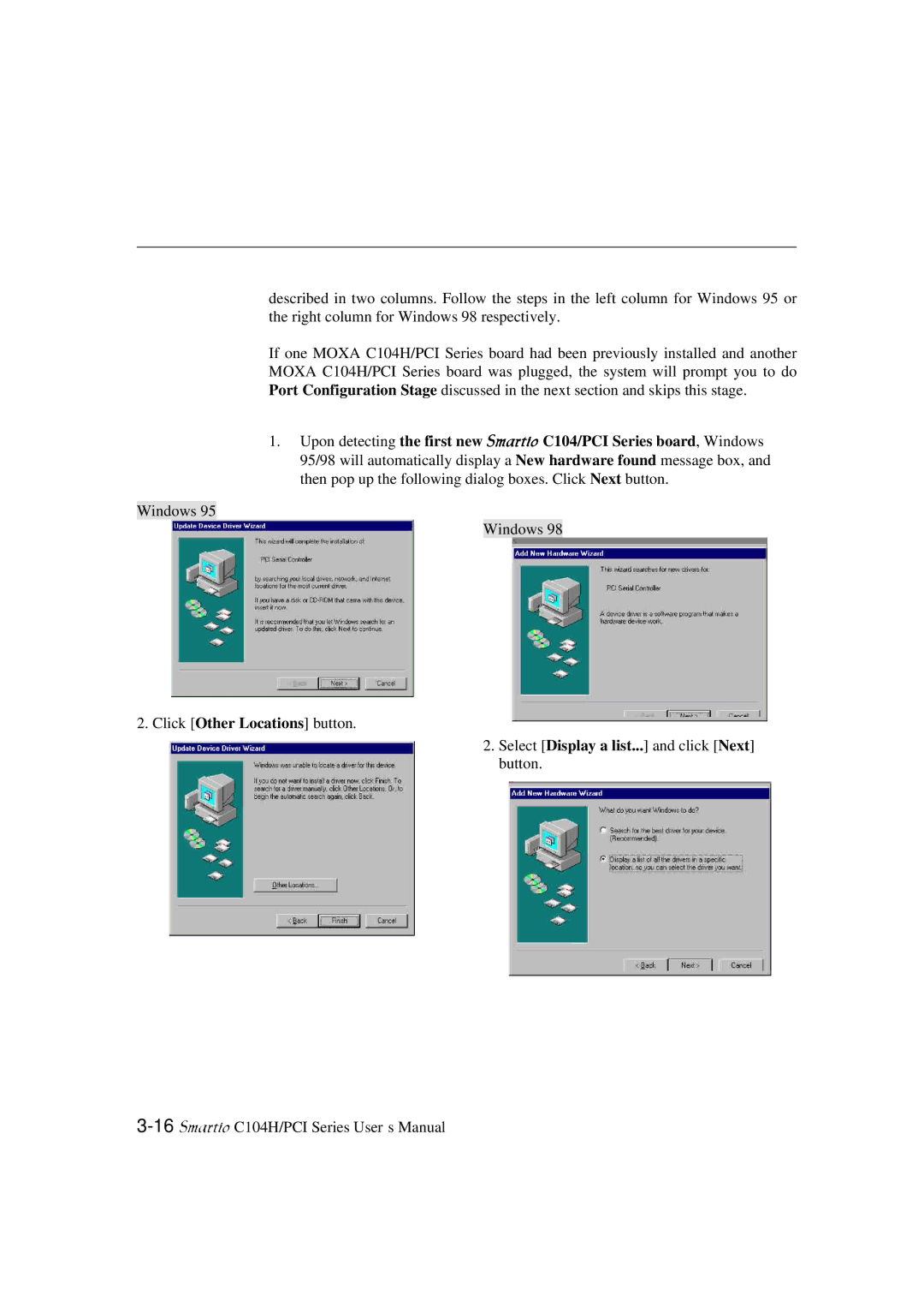 Moxa Technologies C104H/PCI Series user manual 