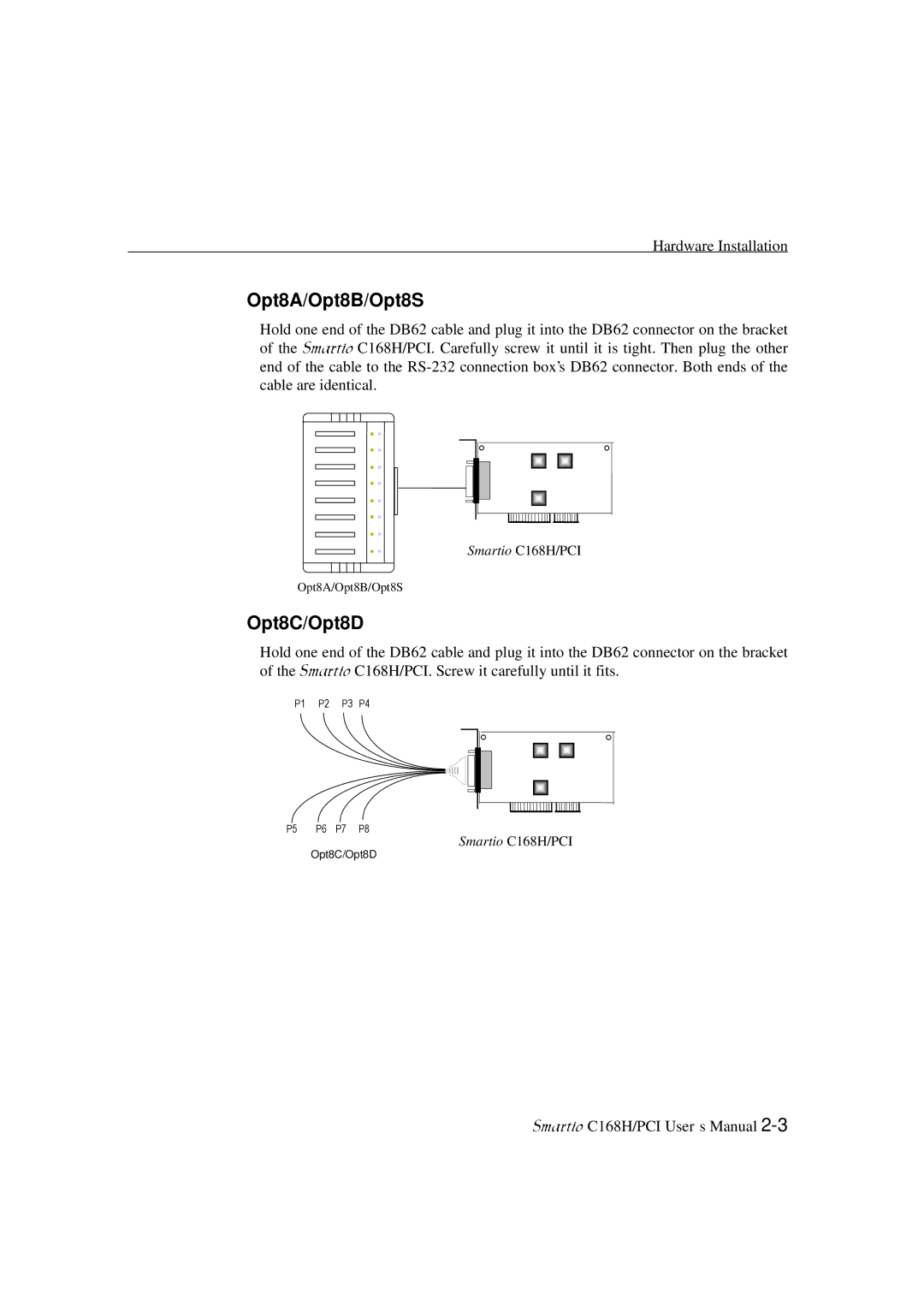 Moxa Technologies C168H user manual Hardware Installation 