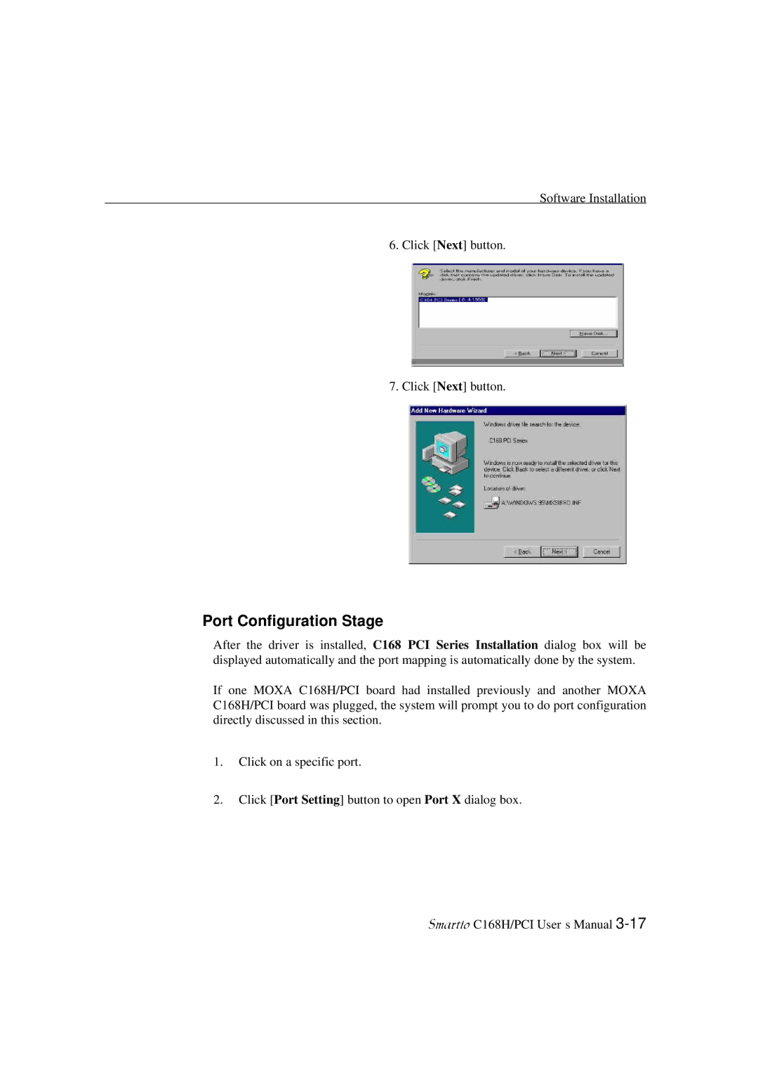 Moxa Technologies C168H user manual Port Configuration Stage 