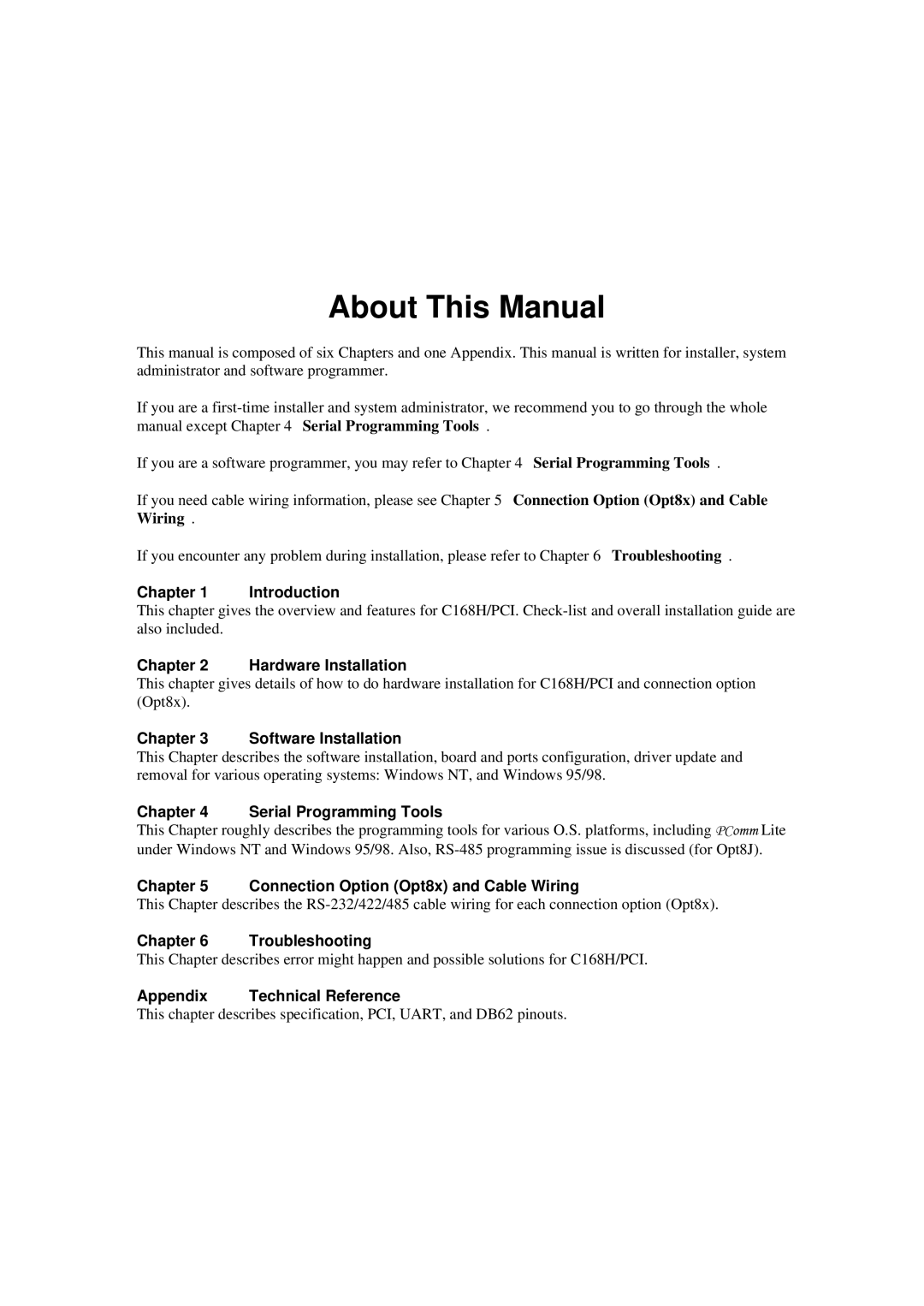 Moxa Technologies C168H user manual About This Manual 