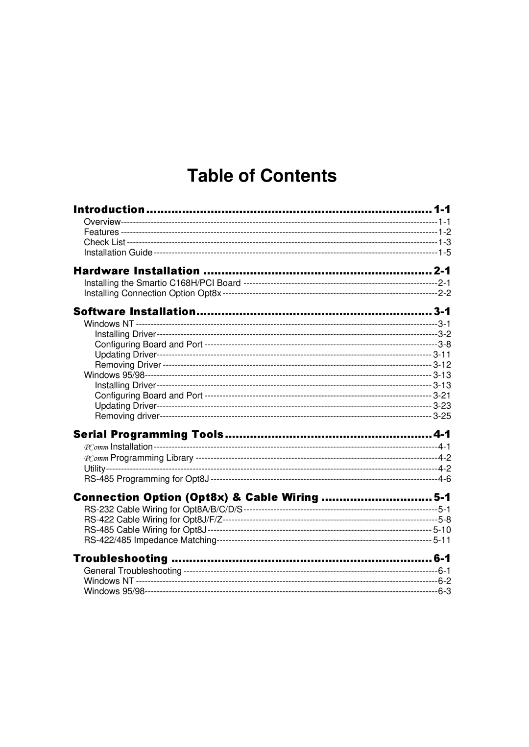 Moxa Technologies C168H user manual Table of Contents 