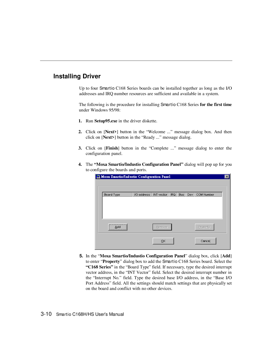 Moxa Technologies C168HS user manual 10Smartio C168H/HS User’s Manual 