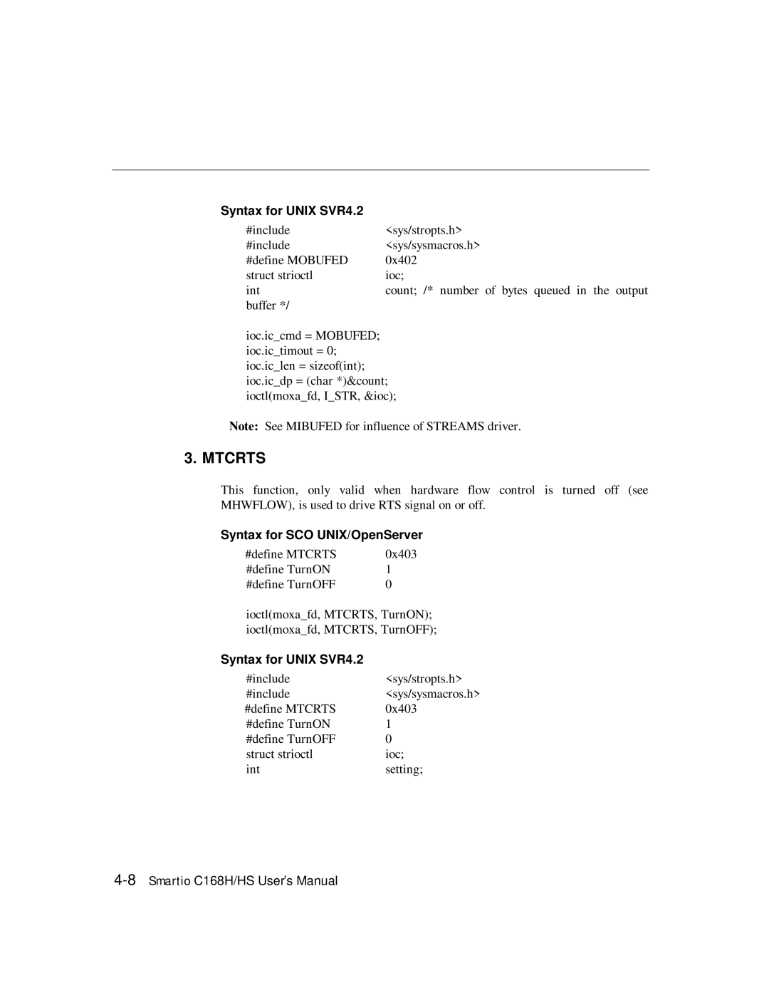 Moxa Technologies C168HS user manual Mtcrts 