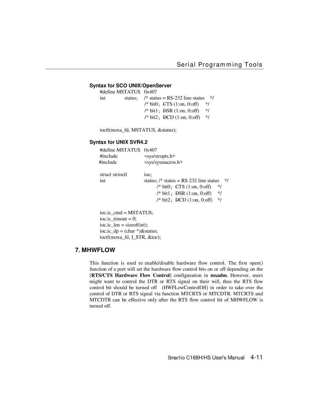 Moxa Technologies C168HS user manual Mhwflow 