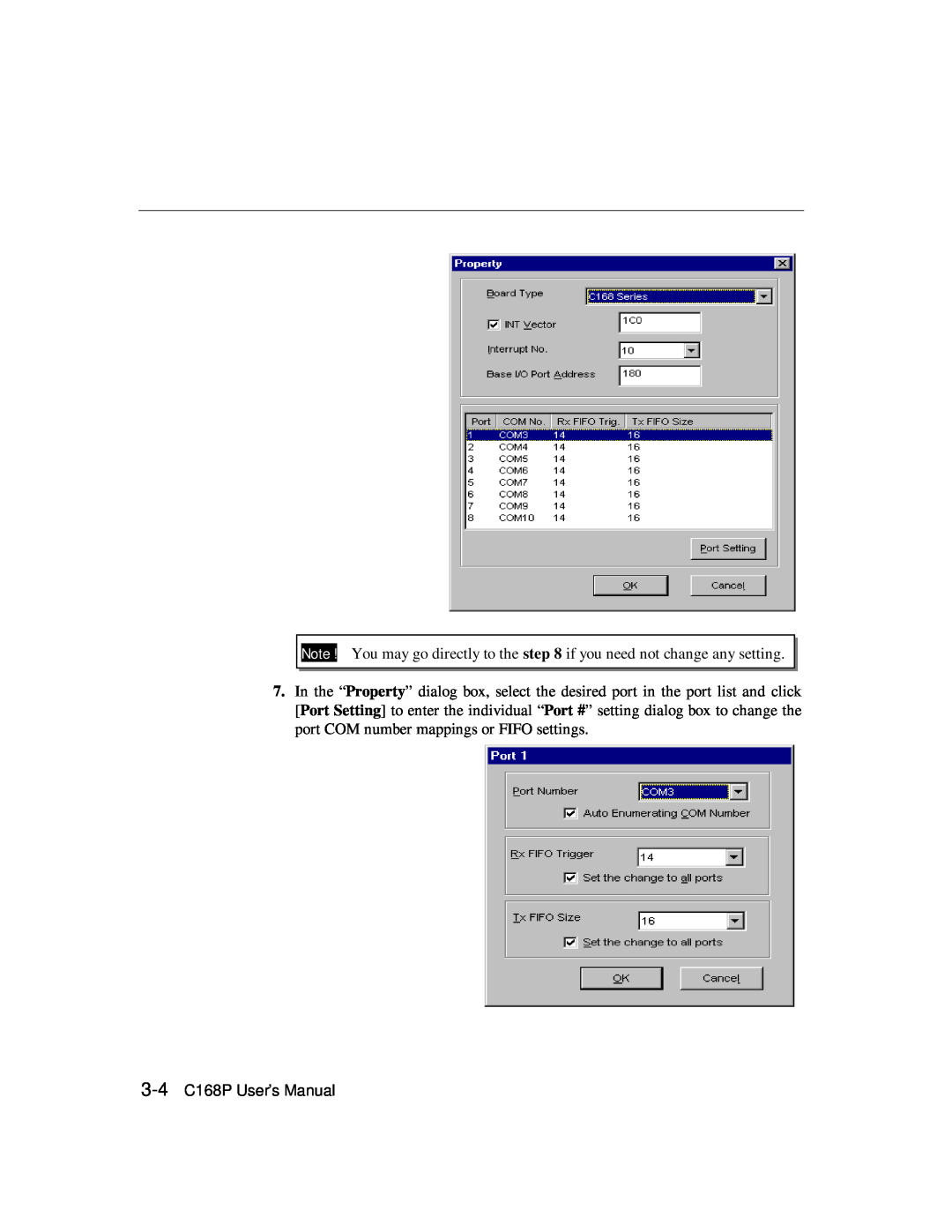 Moxa Technologies user manual 3-4 C168P User’s Manual 