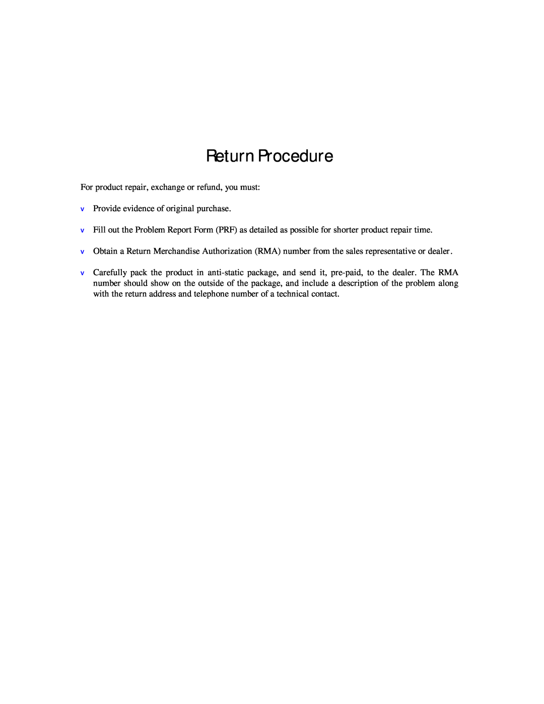 Moxa Technologies C168P user manual Return Procedure 