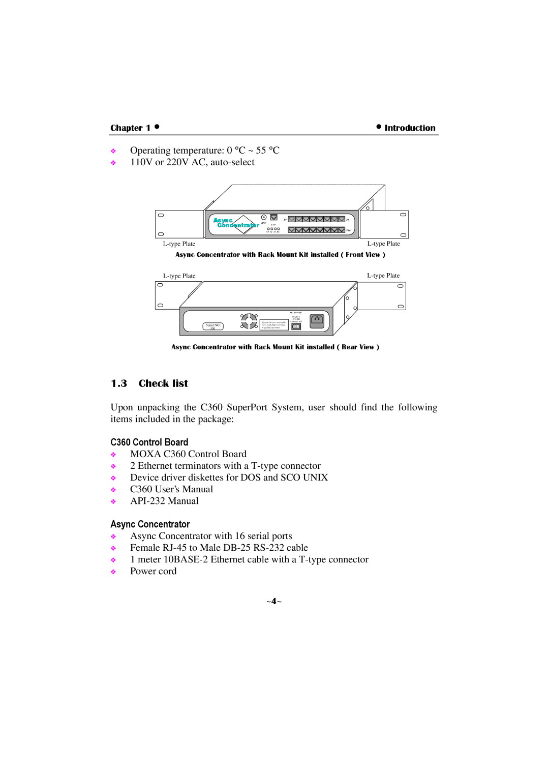 Moxa Technologies manual Check list, C360 Control Board 