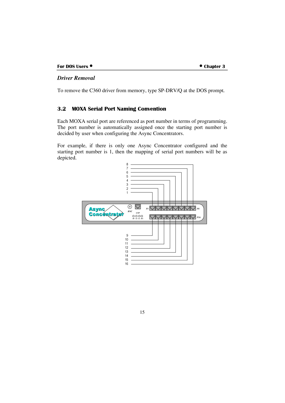 Moxa Technologies C360 manual Driver Removal, Moxa Serial Port Naming Convention 