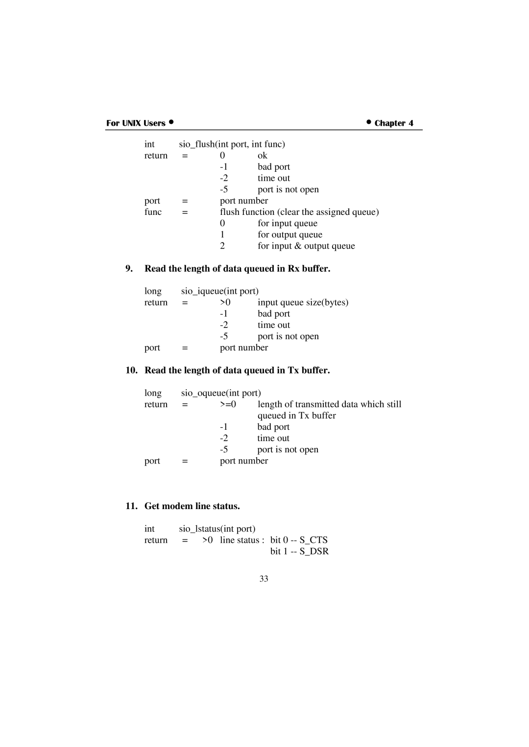 Moxa Technologies C360 manual Read the length of data queued in Rx buffer, Read the length of data queued in Tx buffer 