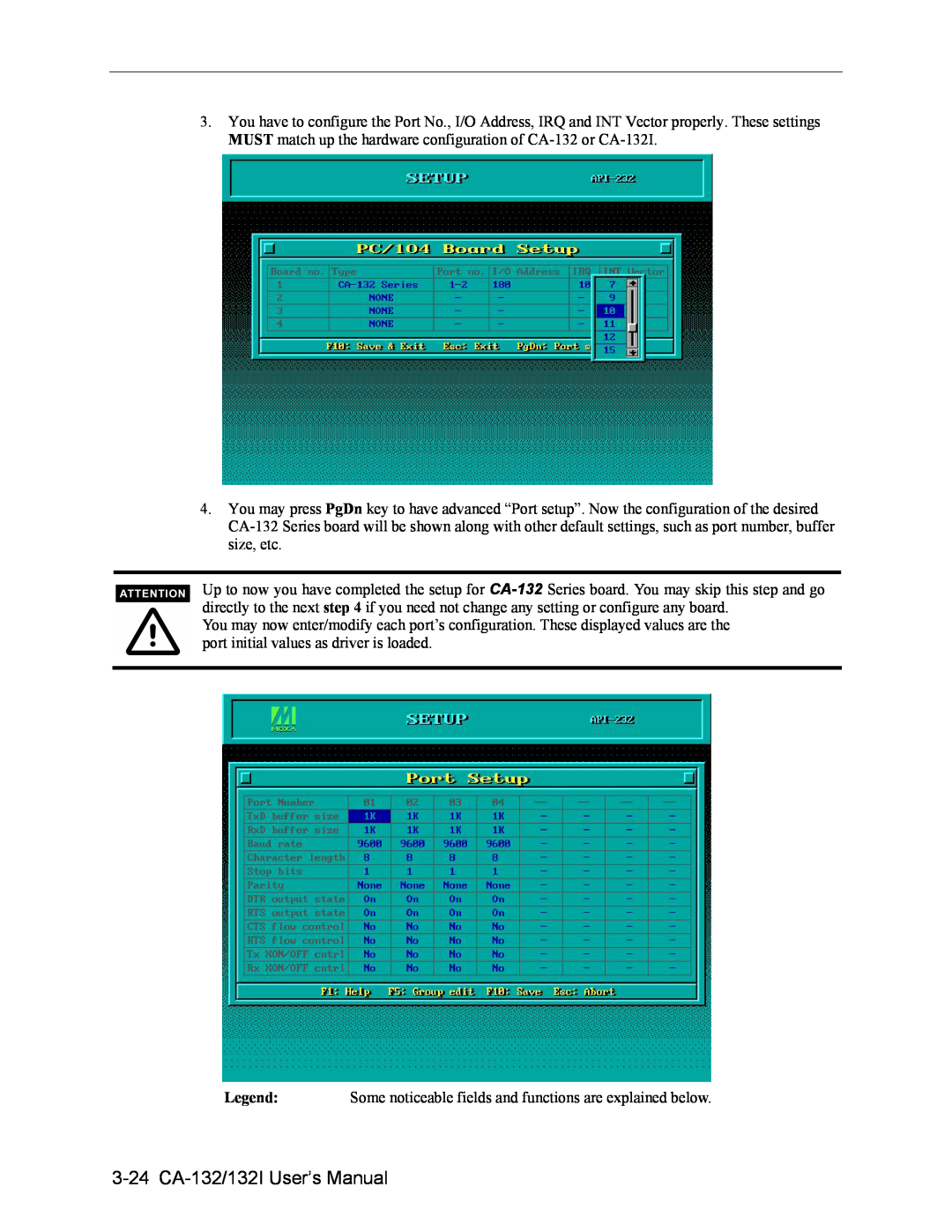 Moxa Technologies user manual 3-24 CA-132/132I User’s Manual 