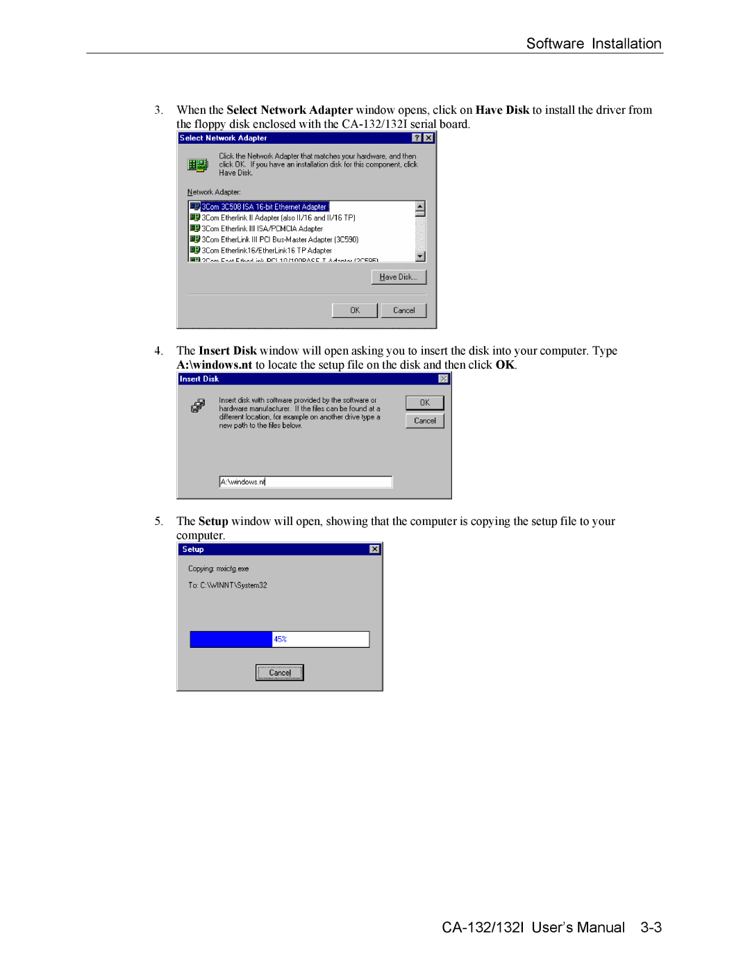 Moxa Technologies CA-132/132I user manual Software Installation 