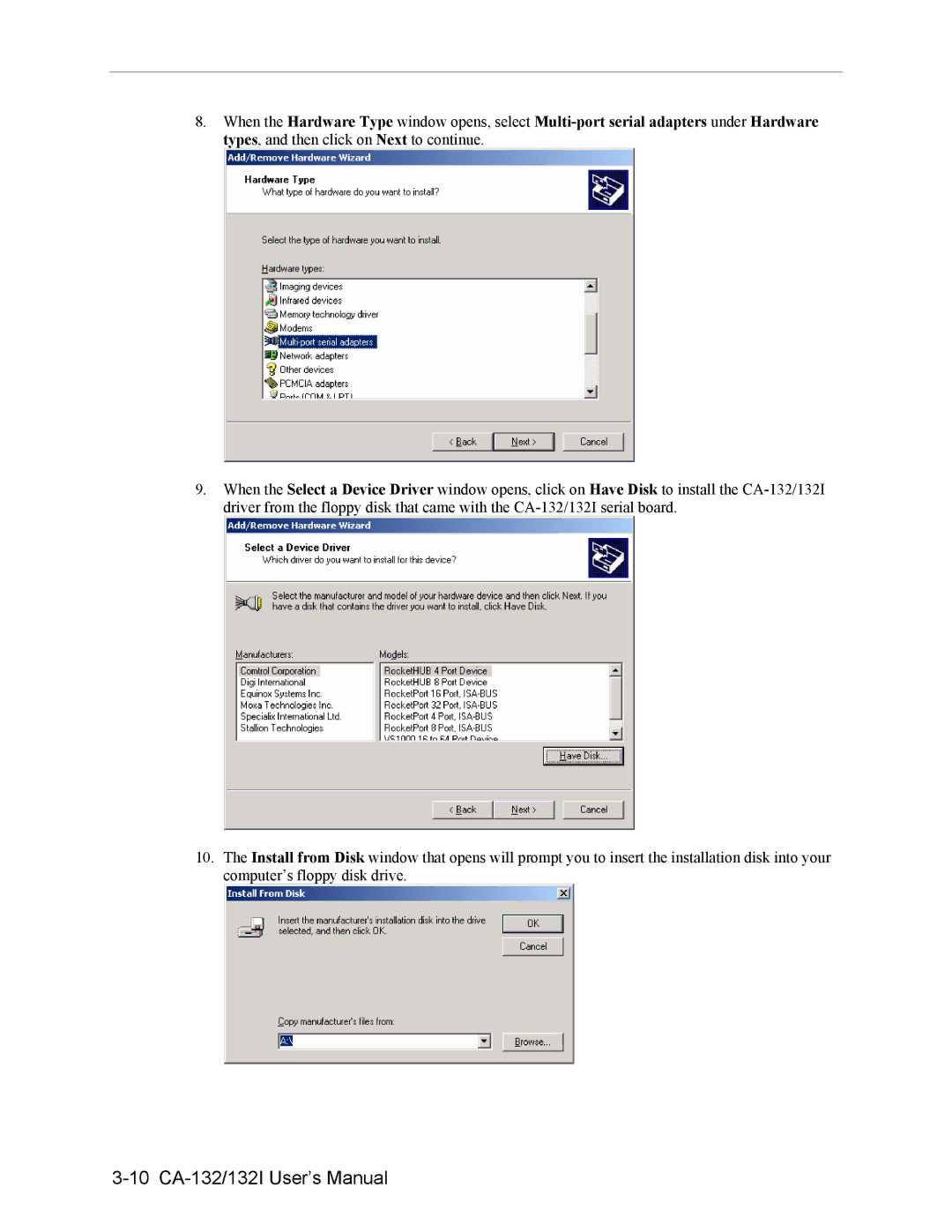 Moxa Technologies user manual 10 CA-132/132I User’s Manual 