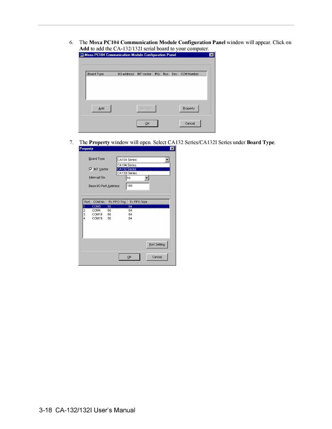 Moxa Technologies user manual 18 CA-132/132I User’s Manual 