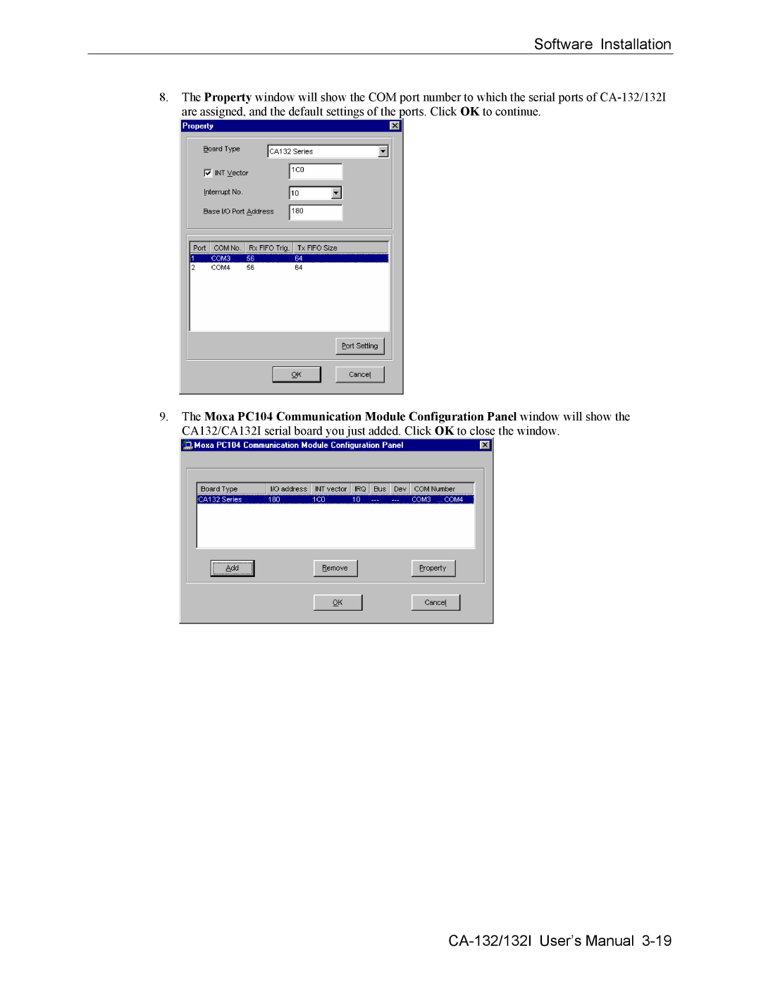 Moxa Technologies CA-132/132I user manual Software Installation 