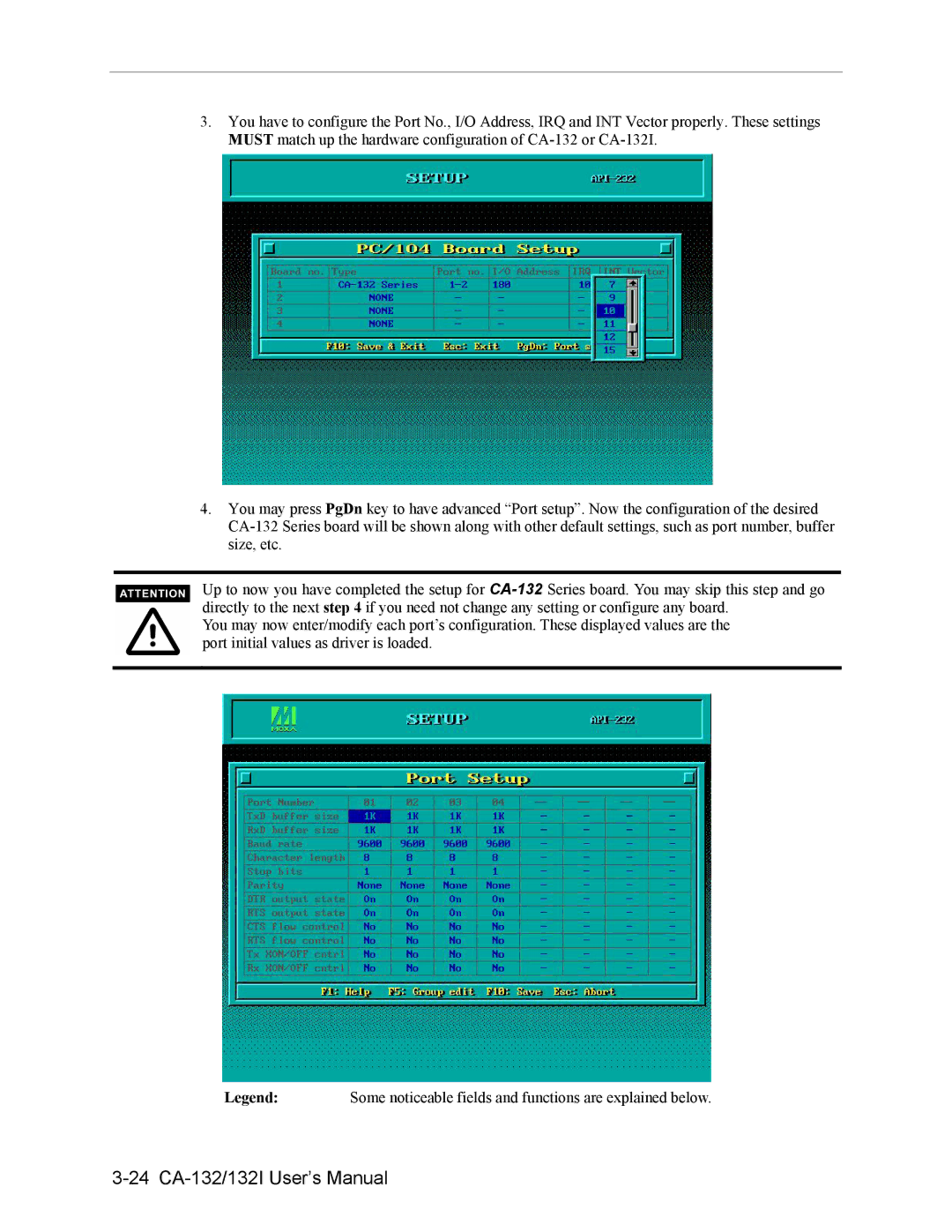 Moxa Technologies user manual 24 CA-132/132I User’s Manual 