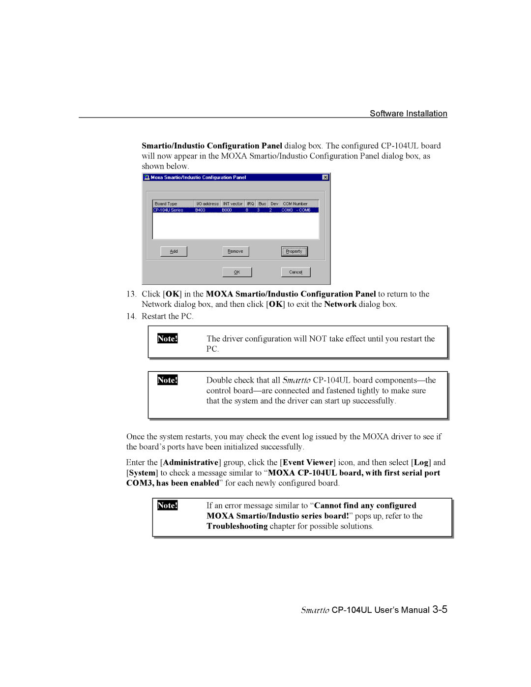 Moxa Technologies CP-104UL user manual Software Installation 