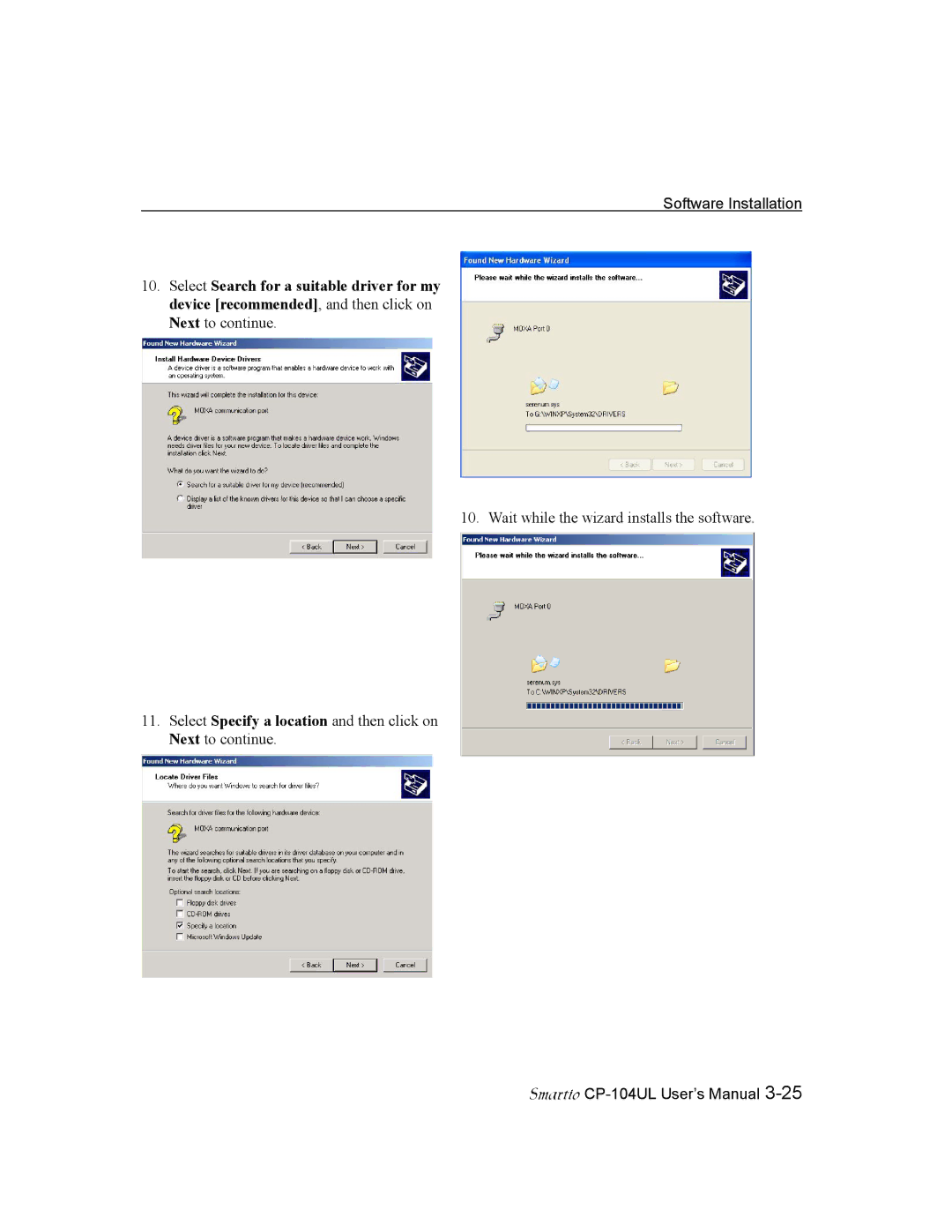 Moxa Technologies CP-104UL user manual Software Installation 