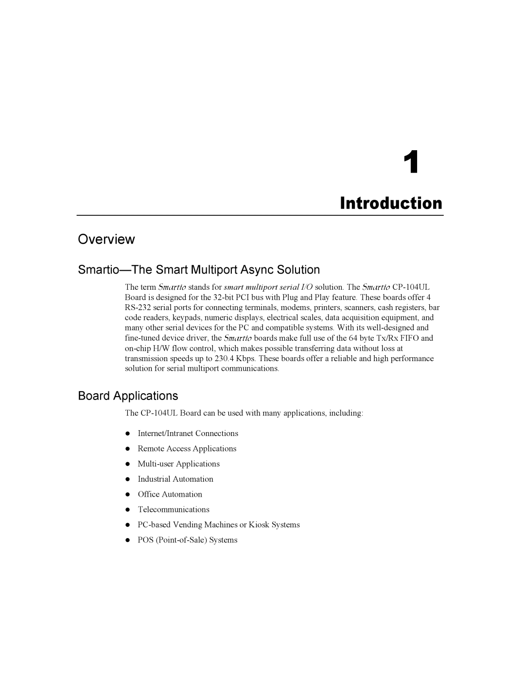 Moxa Technologies CP-104UL user manual Introduction, Overview 