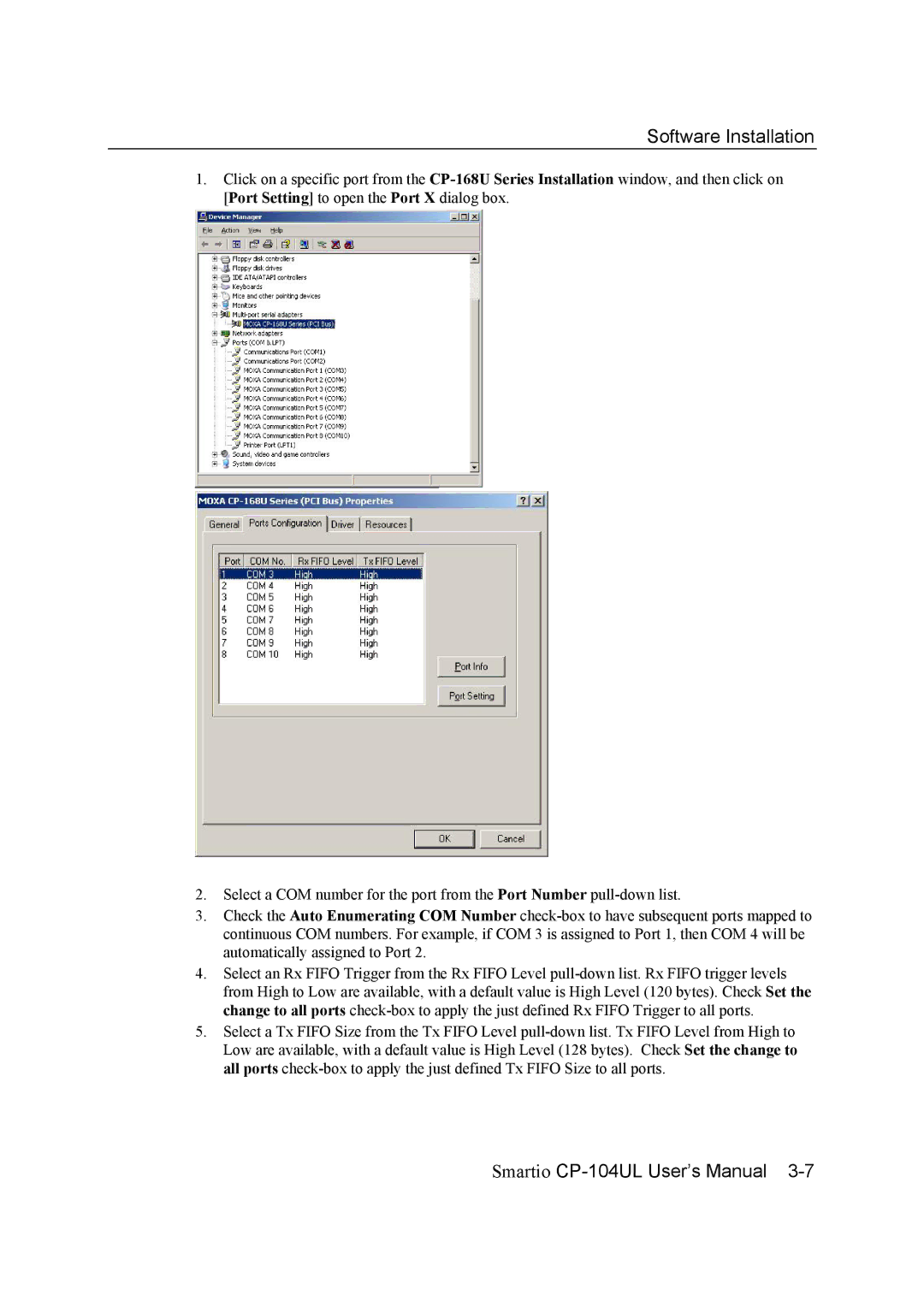 Moxa Technologies CP-104UL user manual Software Installation 