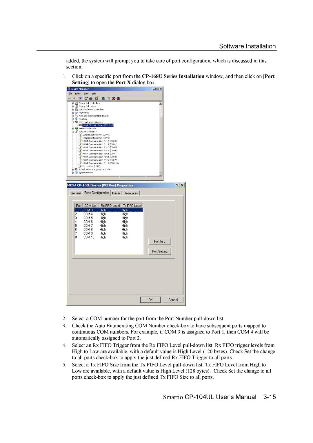 Moxa Technologies CP-104UL user manual Software Installation 