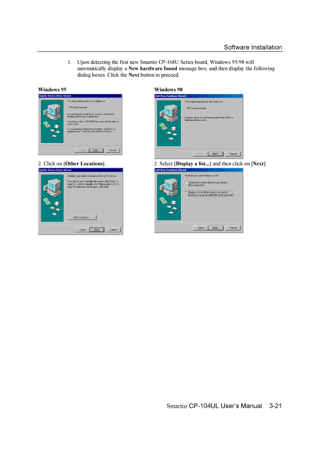 Moxa Technologies CP-104UL user manual Windows 