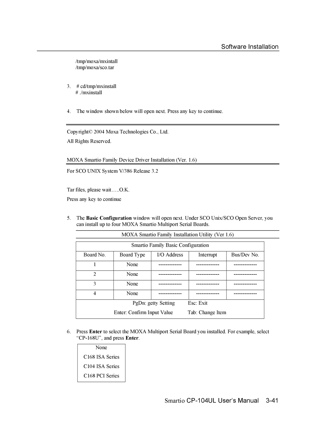 Moxa Technologies CP-104UL user manual Software Installation 