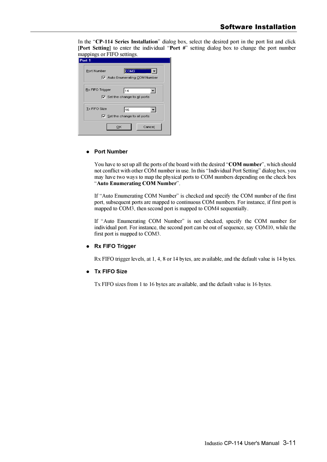 Moxa Technologies CP-114 Series user manual Port Number 