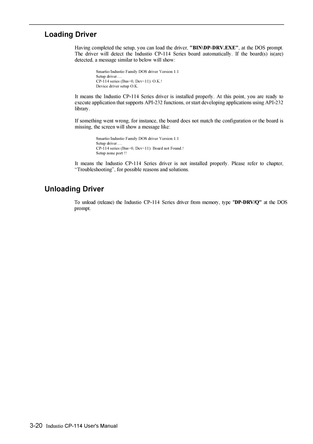 Moxa Technologies CP-114 Series user manual Loading Driver 