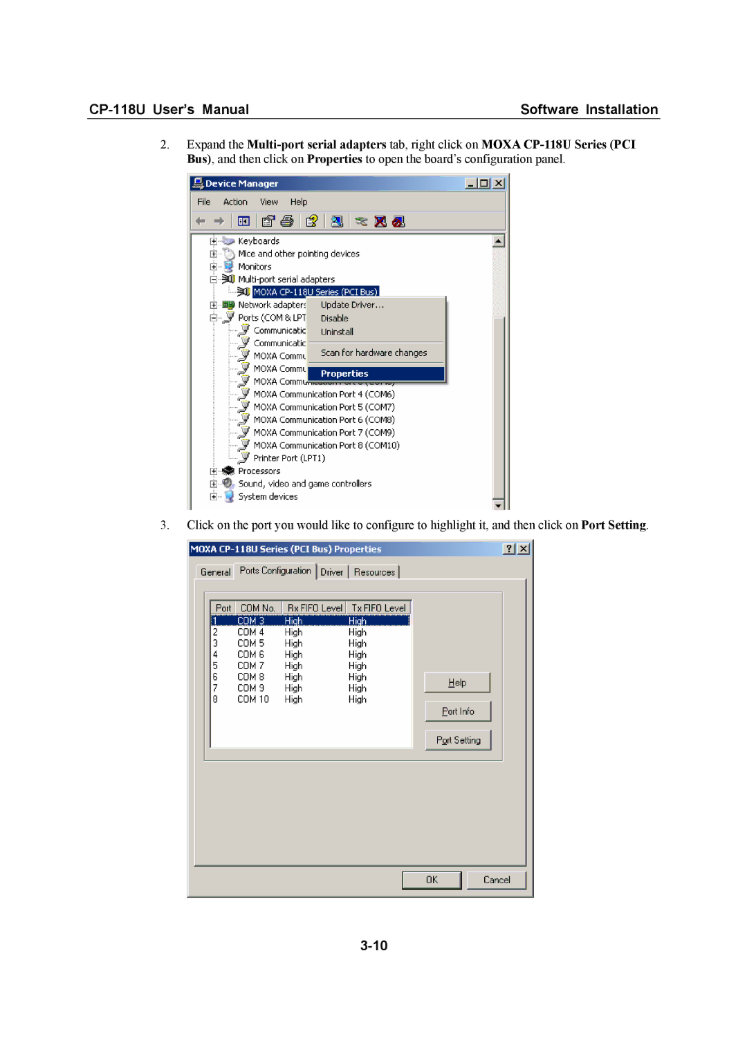 Moxa Technologies user manual CP-118U User’s Manual Software Installation 