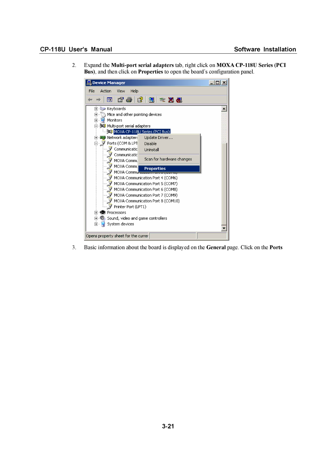 Moxa Technologies user manual CP-118U User’s Manual Software Installation 