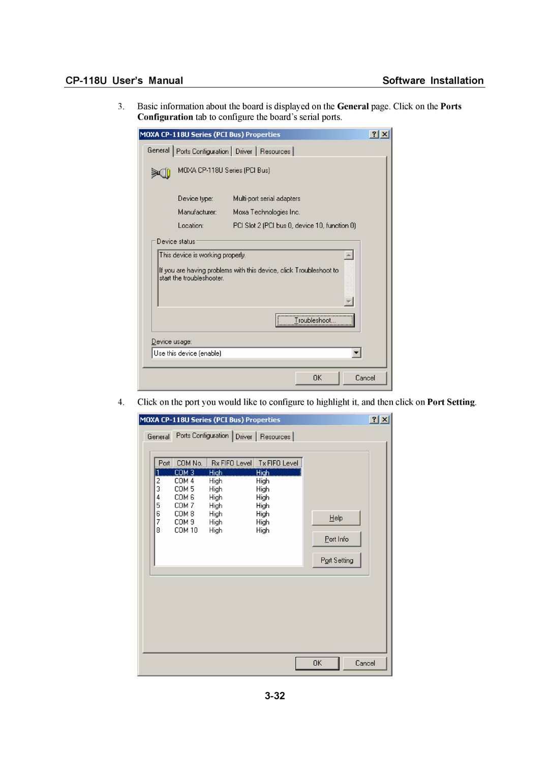 Moxa Technologies user manual CP-118U User’s Manual Software Installation 