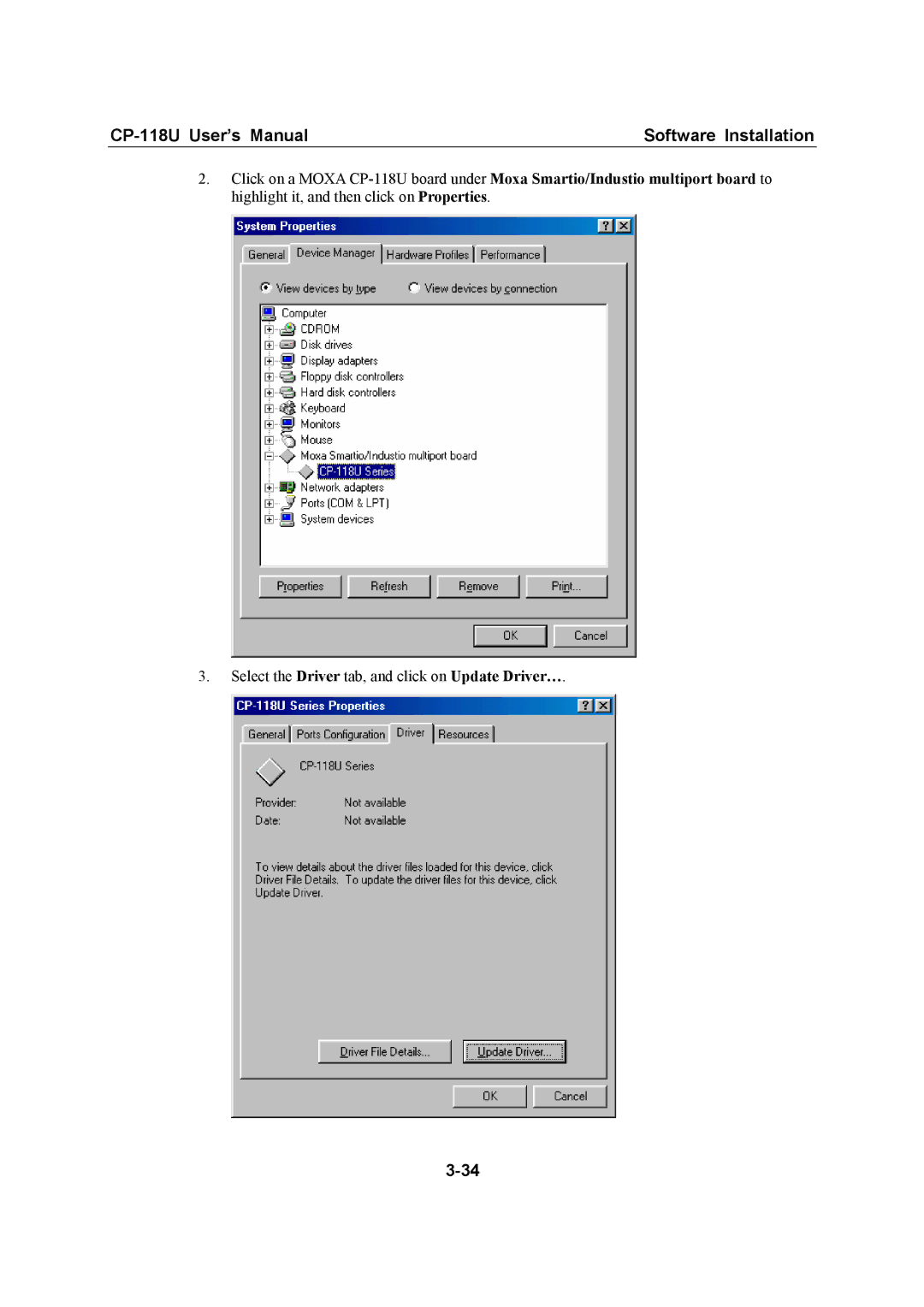 Moxa Technologies user manual CP-118U User’s Manual Software Installation 