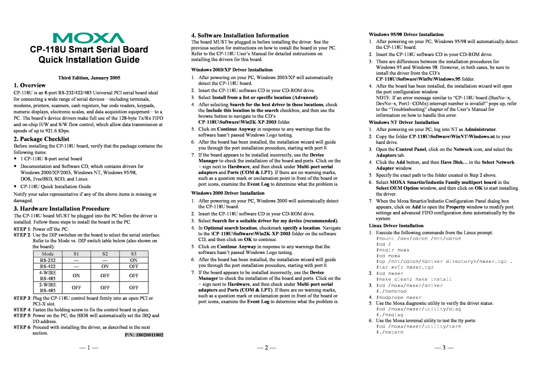 Moxa Technologies user manual CP-118U User’s Manual 