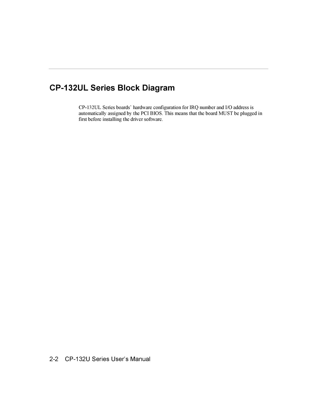 Moxa Technologies CP-132U Series user manual CP-132UL Series Block Diagram 