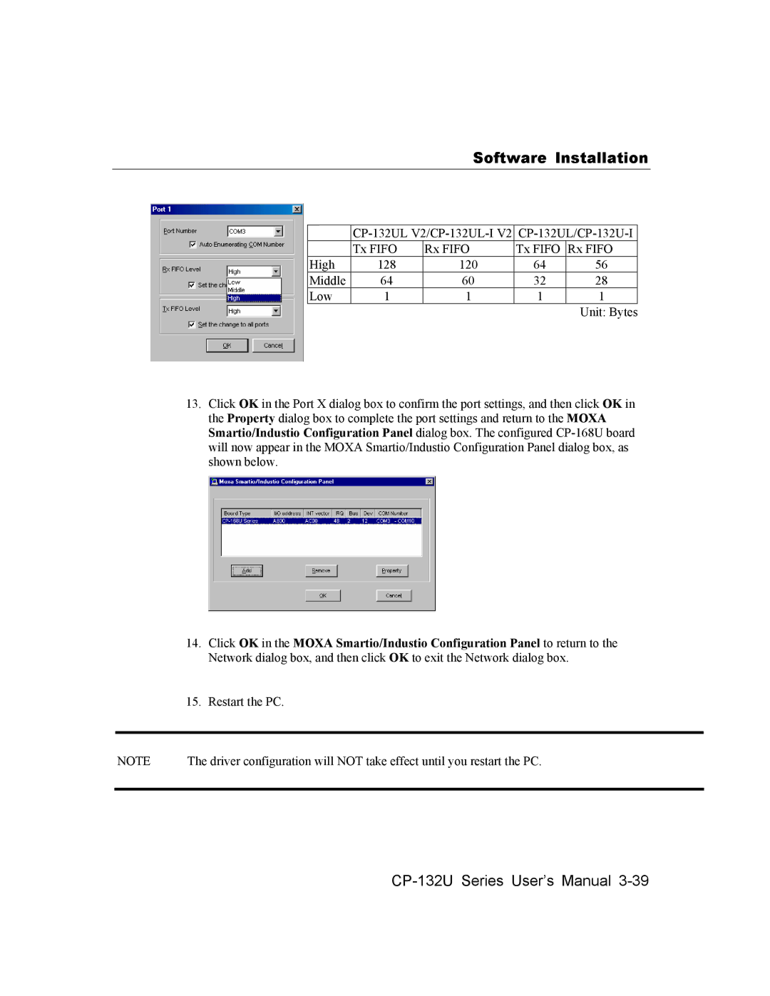 Moxa Technologies CP-132U Series user manual Software Installation 