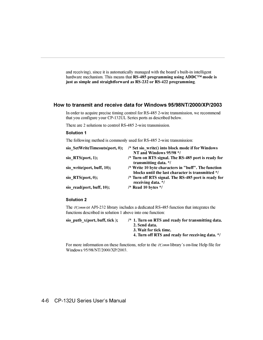 Moxa Technologies CP-132U Series user manual Solution 