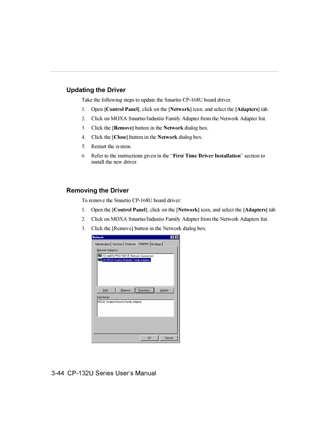 Moxa Technologies user manual 44 CP-132U Series User’s Manual 