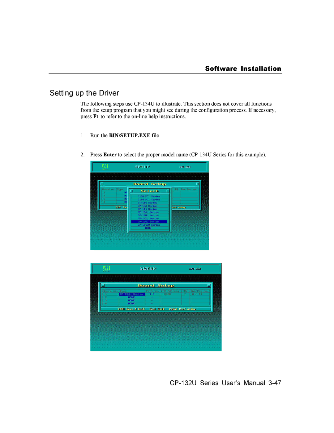 Moxa Technologies CP-132U user manual Setting up the Driver 