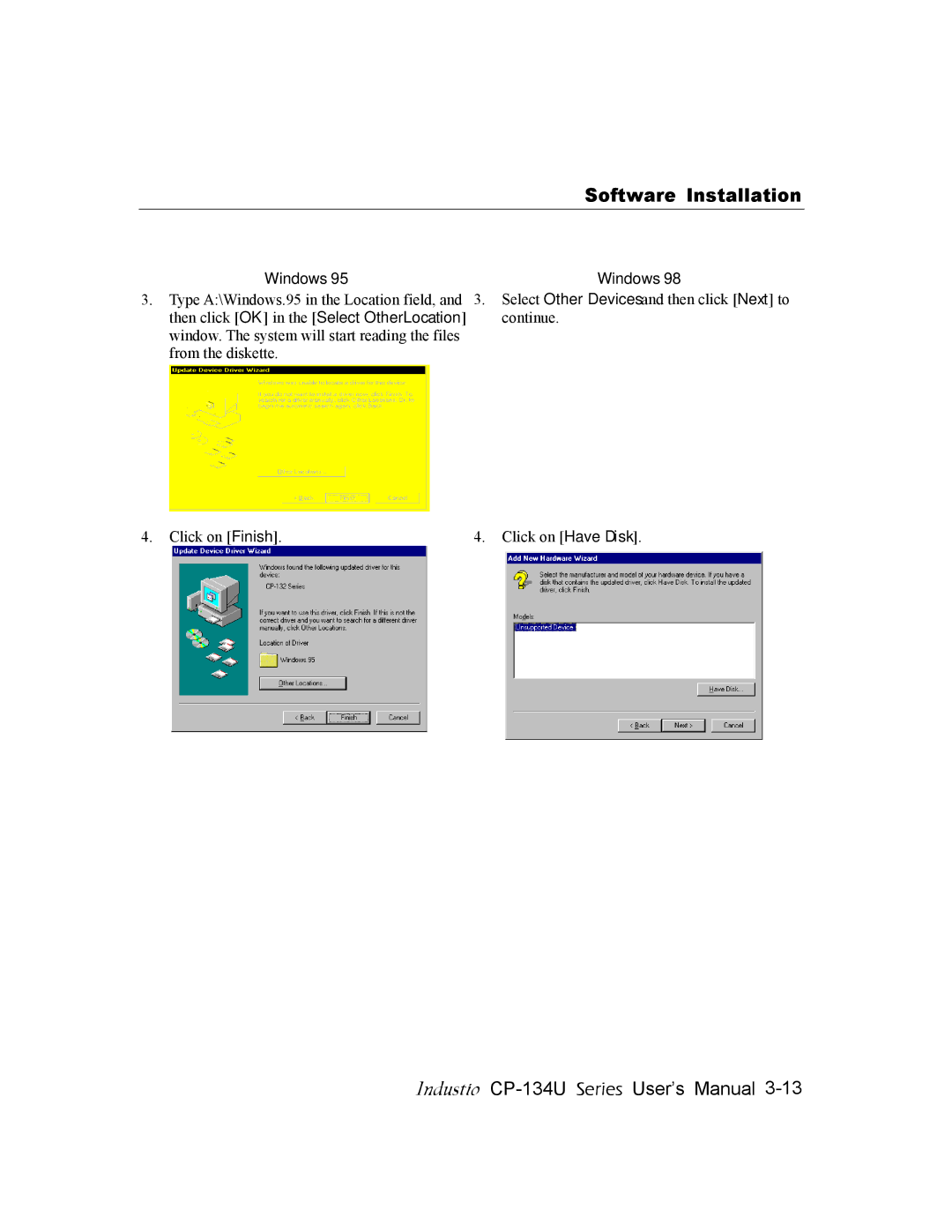 Moxa Technologies CP-134U user manual Windows 