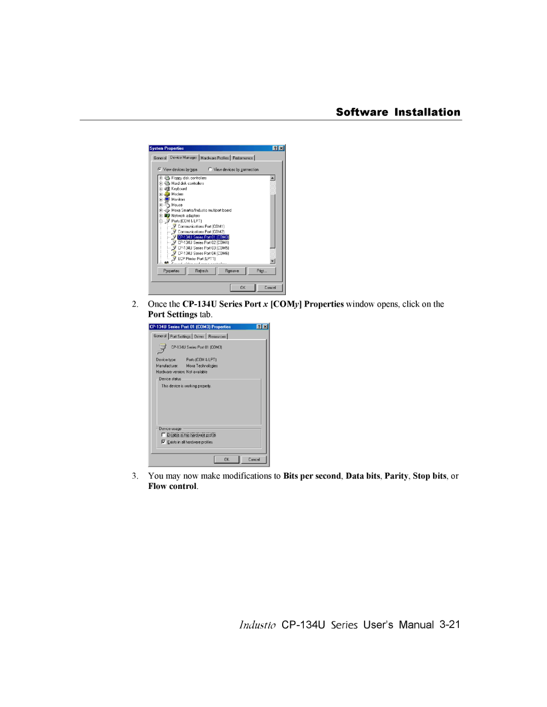 Moxa Technologies CP-134U user manual Software Installation 