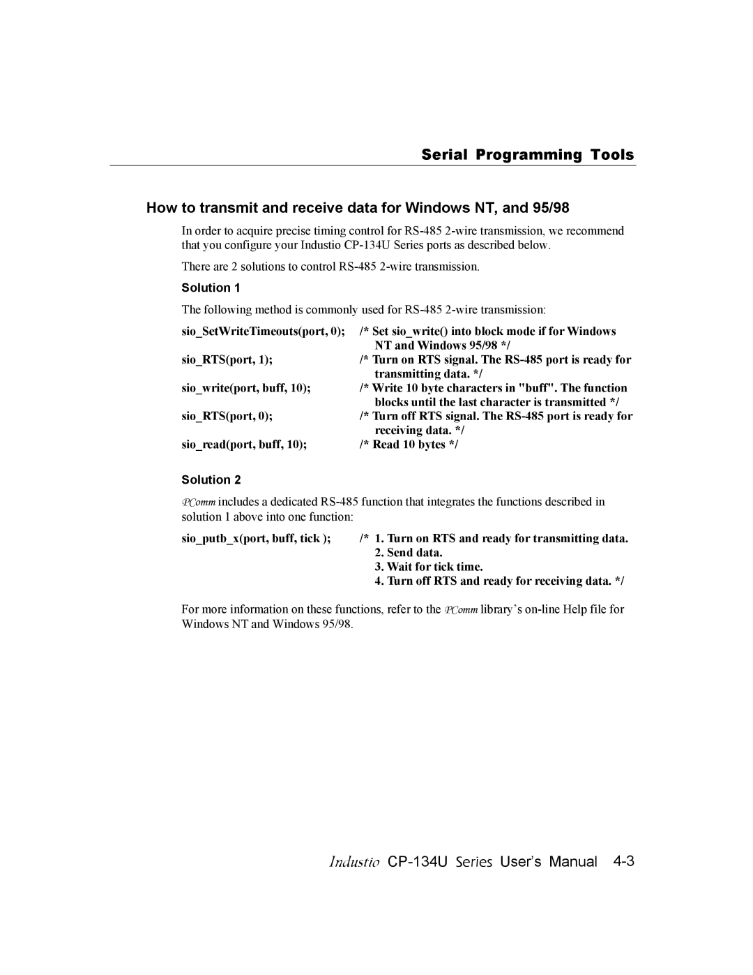 Moxa Technologies CP-134U user manual Solution 