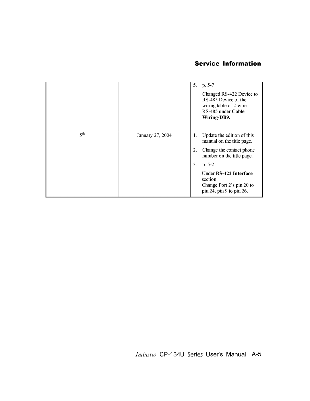 Moxa Technologies CP-134U user manual Wiring-DB9, Under RS-422 Interface 