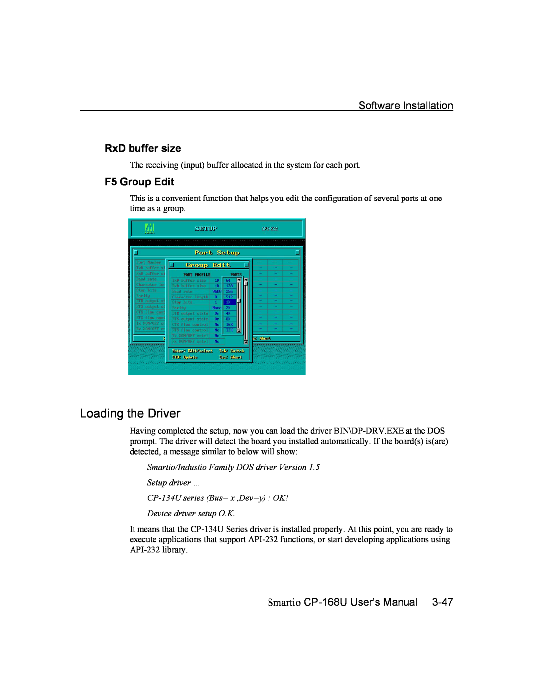 Moxa Technologies user manual Loading the Driver, Software Installation, Smartio CP-168U User’s Manual 