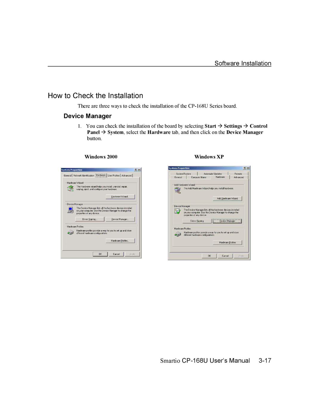 Moxa Technologies CP-168U user manual Device Manager 