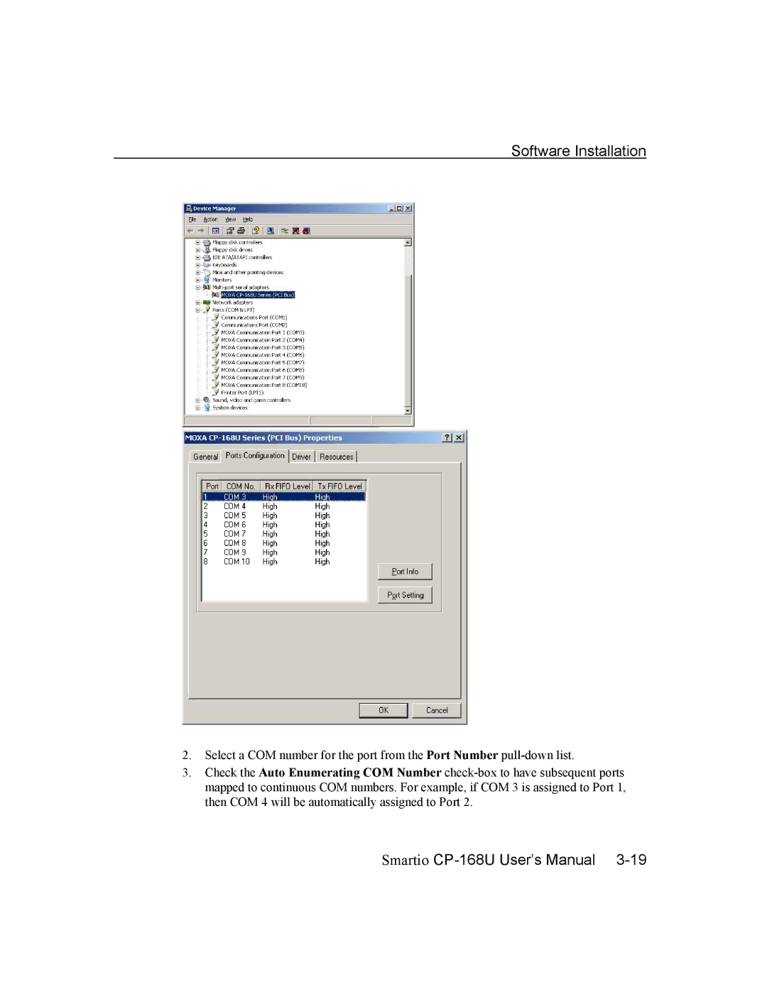 Moxa Technologies CP-168U user manual Software Installation 