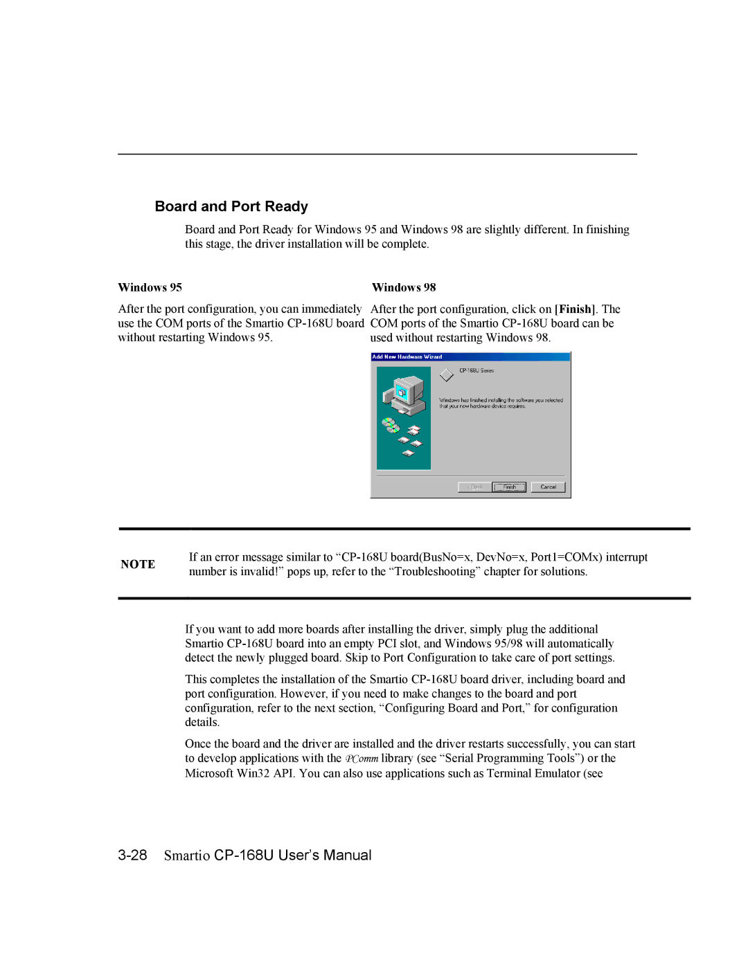 Moxa Technologies CP-168U user manual Board and Port Ready 